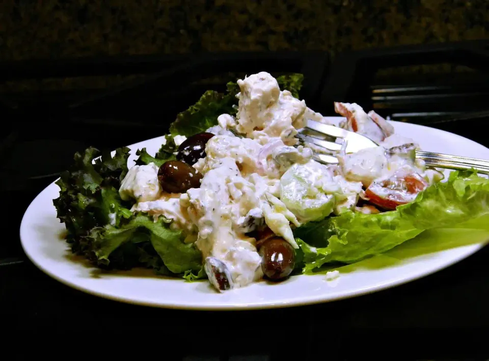 Ensalada de pollo estilo griego