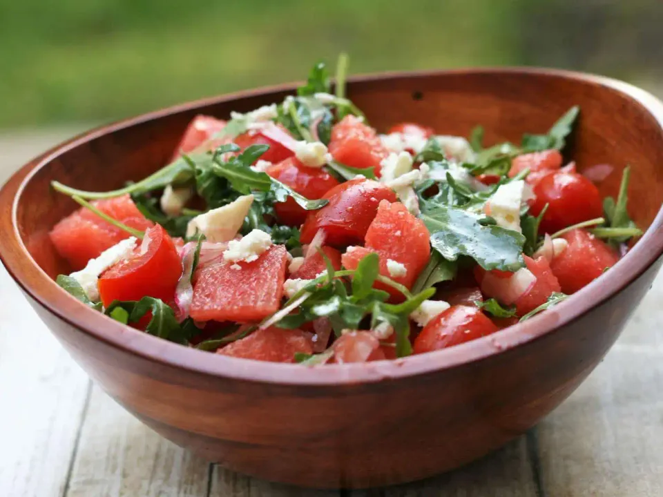 Ensalada de sandía y queso feta